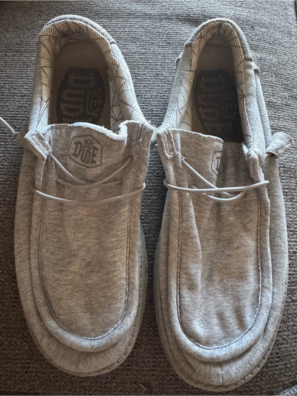 Hey Dude Men's Light Grey Slip-On Casual Loafers